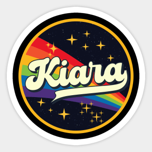 Kiara // Rainbow In Space Vintage Style Sticker